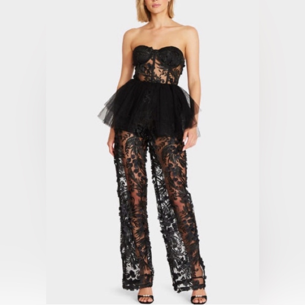 Betsey Johnson Black Floral Jumpsuit